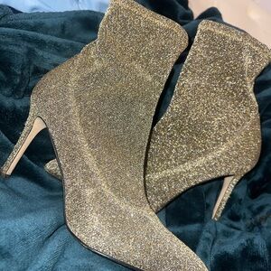 Sam Edelman Gold Sparkle Heeled Boots